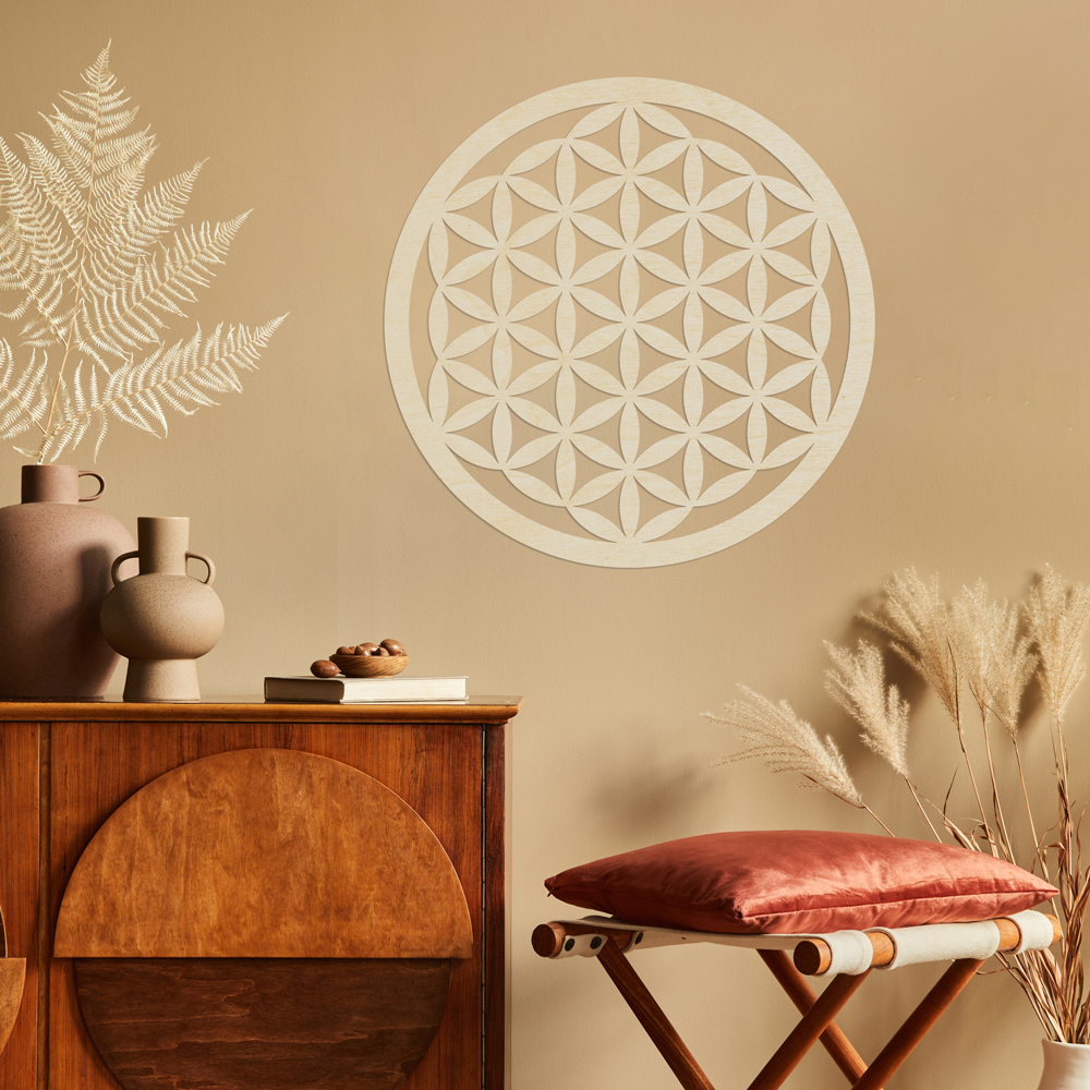 Wanddeko aus Holz | Blume des Lebens